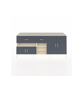 Hyperion Konsol 5 Raflı 2 Çekmeceli 4 Kapaklı 220x44x99 Aytaşı-Antrasit