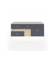 Hyperion Konsol 5 Raflı 2 Çekmeceli 4 Kapaklı 220x44x99 Aytaşı-Antrasit
