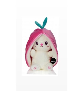 Sevimli Çilek Tavşan Peluş Oyuncak 35 cm Büyük Boy Hediyelik Uyku Arkadaşı (Çok Renkli)