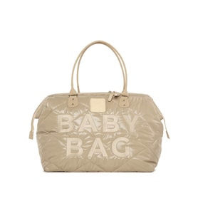 BAGMORİ Baby Bag Nakışlı Puf Şişme Anne Bebek Bakım Çanta (Vizon)