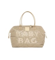 BAGMORİ Baby Bag Nakışlı Puf Şişme Anne Bebek Bakım Çanta (Vizon)