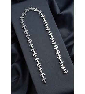Hematit Doğal Taş Parlak Gümüş Gemi Çapası Kesim 13x11mm Dizi