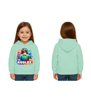 Unisex roblox Baskılı Çocuk Swaetshirt  Baskılı Kapüşonlu 3 İplik Şardonlu (Mint Yeşili)