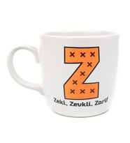BEYAZ Z HARFİ RENKLİ TASARIM TOMBUL KUPA