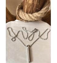 Burgu Çelik Kolye ve Kapağı Açılan Bar Kolye Uç 65 cm Unisex Kolye (Gümüş)