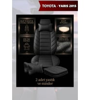 yaris 2015 Koltuk ve Kılıf uyumlu Yastık Siyah Lüks Minder 2 Minder 2 Yastık