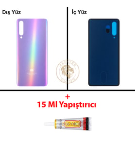 Xiaomi Mi 9 Lavanta Moru Arka Pil Kapağı Batarya Kapağı Lazer Kesim + B-7000 Yapıştırıcı