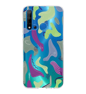 Huawei P20 Lite 2019 Uyumlu Kapak Abstrackt Tasarımlı Şeffaf Silikon Kılıf