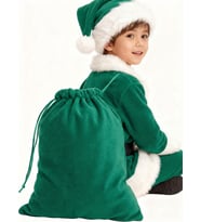 Yeşil Noel Baba Hediye Çuvalı Mini Boy (35X50 cm)