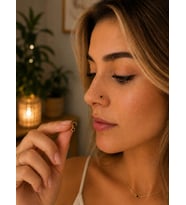 925 Ayar Gümüş Siyah Taşlı Sarı Renk Burun Hızması Piercing Minimal L Şekilli Unisex Nose Stud