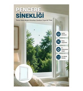 Kolay Montajlı Tek Kanat Pencere Sinekliği – Cırt Bantlı File