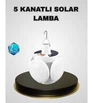 5 Kanatlı Solar Kamp Lambası – USB Şarjlı, Taşınabilir, IP65 Su Geçirmez Bahçe Lambası