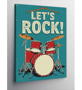 Kanvas Tablo Let’s Rock ve Davul Seti
