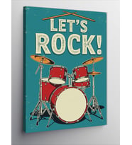 Kanvas Tablo Let’s Rock ve Davul Seti