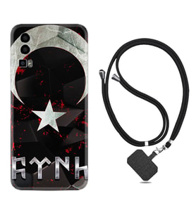 General Mobile Gm 23 Kılıf Resimli Boyun Askılı İpli Desenli Silikon Göktürk 1394