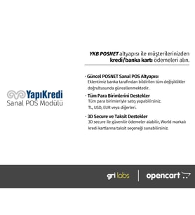 OpenCart - Yapı Kredi Sanal POS Modülü