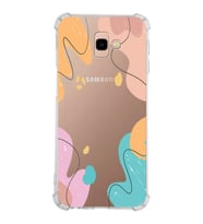 Samsung Galaxy J4 Plus  Köşe Korumalı Antişok Kapak Karışık Renkler Tasarımlı Şeffaf Silikon Kılıf