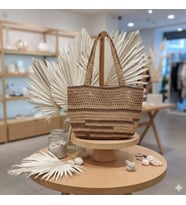 ChicLookDesign El Örgüsü Hasır Günlük&Plaj Çanta (Taba-Kahve)