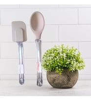 Baroness Silikon 2 Parça Spatula Kaşık Seti (Krem)