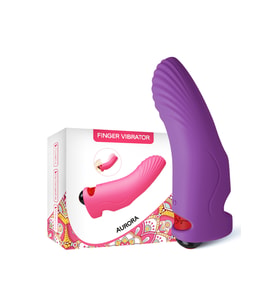 PRIME TOYS Aurora Şarjlı G Nokta ve Klitoris Uyarıcı Parmağa Takılabilir Mini Vibratör - Mor