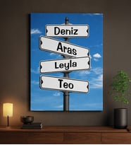 Kişiye Özel 4 İsimli Kanvas Tablo