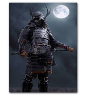 Cakatablo MDF (Ahşap) Tablo Ay Savaşçısı Japon savaşçı