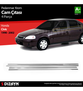 Honda Civic Krom Cam Çıtası 4 Prç 1998-2002