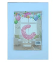 C Harf Pembe  Renk  Folyo balon 26" 65 cm