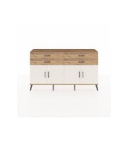 Arges Konsol 2 Raflı 4 Çekmeceli 8 Kapaklı 176x30x99 Çam-Aytaşı/Çam