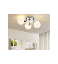 Mylights Krom kaplama 3 lü opal beyaz top cam tavan avize modern üçlü