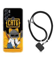 Tecno Pova Neo Kılıf Silikon Boyun Askılı İpli Desenli Silikon Cat G 1677