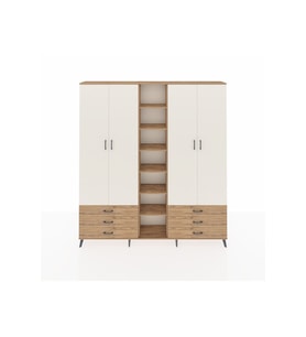 Arges Dolap 13 Raflı 6 Çekmeceli 2 Askılı 220x30x243 Çam-Aytaşı/Çam