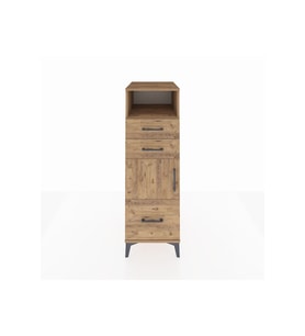 Kronos Dolap 2 Raflı 3 Çekmeceli Tek Kapaklı 44x59x134 Çam-Çam