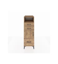 Kronos Dolap 2 Raflı 3 Çekmeceli Tek Kapaklı 44x59x134 Çam-Çam
