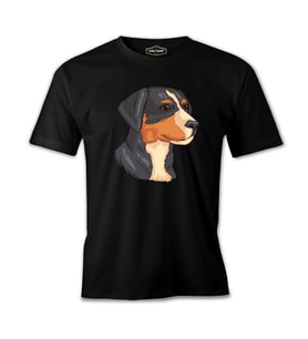 A Cute Dog Illustration Siyah Erkek Tshirt