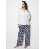 DoReMi White-Black Bayan Pijama Takımı (Beyaz)