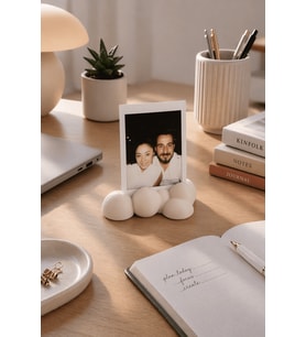 Cloud Polaroid Fotoğraf Standı - Instax Masaüstü Fotoğraf Tutucu - Kemik Beyaz