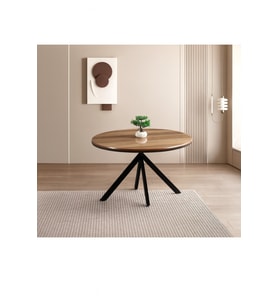 Ahşap Yuvarlak Açılır Büyüyen Yemek Masası Parlak Ceviz 70x120cm SADECE MASA FİYATIDIR