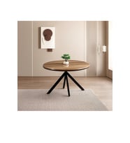 Ahşap Yuvarlak Açılır Büyüyen Yemek Masası Parlak Ceviz 70x120cm SADECE MASA FİYATIDIR