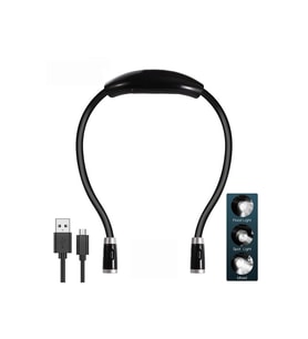 USB Şarjlı Kitap Okuma ve Tamir Boyun Askılı LED Işığı (Krem)