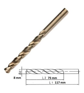 Makina Takım Mte HSS-E Altın Seri İnox Delme Matkap Ucu 8 mm