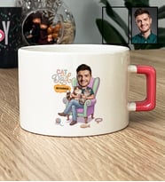 Kişiye Özel Karikatürlü Cat Dad Kedi Babası Lüks Fincan Babalar Günü Hediyesi