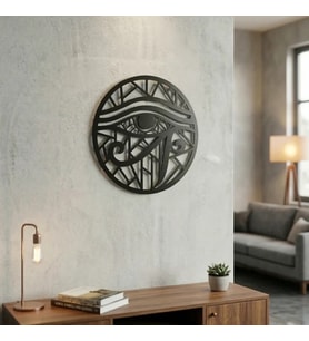 Horus Gözü Duvar Tablosu MDF Lazer Kesim Geometrik Modern Duvar Süsü Eye of Horus Dekor