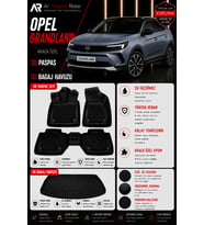 OPEL GRANDLAND X 2017-2024 Araca Özel 3D Paspas + 3D Bagaj Havuzu