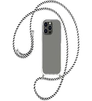 Teknomoda Apple Iphone 15 Pro Max Kılıf Boyun Omuz Askılı iPli Anti Şok Korumalı Şeffaf Silikon Siyah iPli