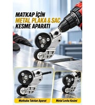 Matkap Ucuna Takılabilen Metal Sac Kesme Aparatı Şarjlı ve Elektrikli Matkap Uyumlu Pratik Kesim Ale
