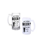 Ghostbastır Design Bira İstiyor muyum Kulplu Bira Bardağı Buzlu veya Şeffaf Seçenekli 033