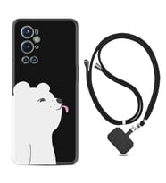 Tecno Spark 9 Pro Kılıf Silikon Boyun Askılı İpli Desenli Silikon Panda Sevimli 1738