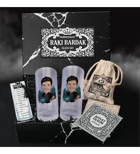 Canım Arkadaşım Karikatürlü Rakı Kadehi Seti Hediye Kutusu