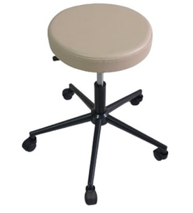 Tabure Konik Siyah Ayaklı Krom Tabure (Krem)